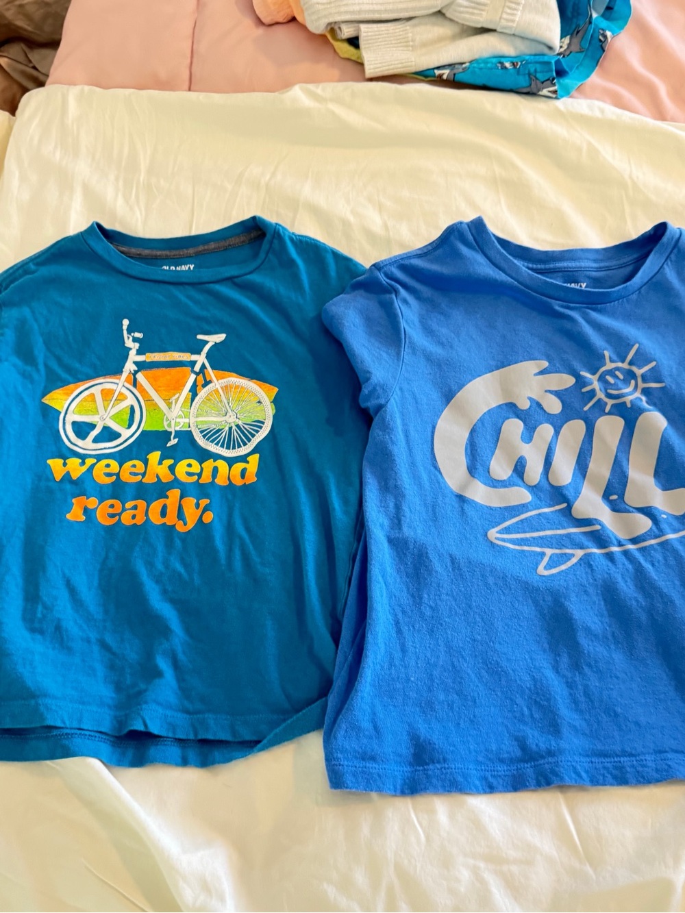 Old Navy Blue Graphic Tee with Bike Detail